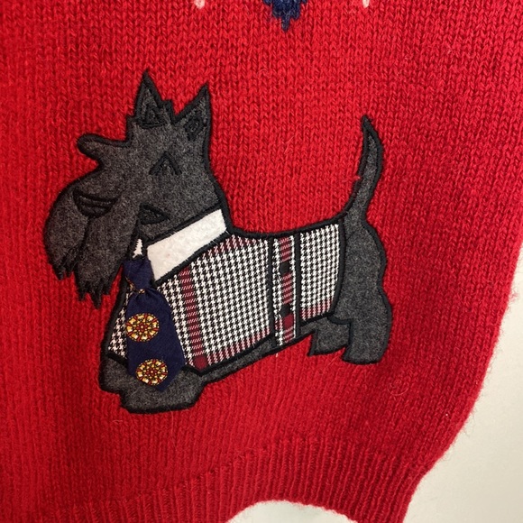 Vintage 1993 Susan Scottie Dog Shetland Wool Argyle Sweater Vest - Picture 3 of 10